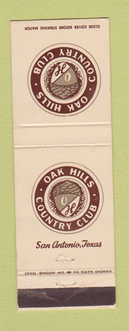 Matchbook Cover - Oak Hills Country Club San Antonio TX