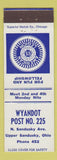 Matchbook Cover - American Legion Wyandot Post Upper Sandusky OH