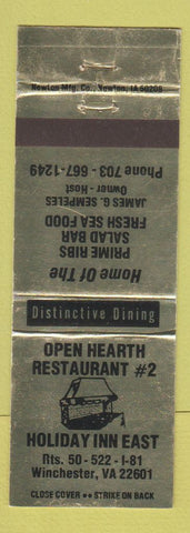 Matchbook Cover - Open Hearth Restaurant Winchester VA