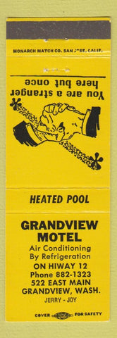 Matchbook Cover - Grandview Motel Grandview WA