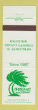 Matchbook Cover - Hurricanes Restaurant Toronto ON