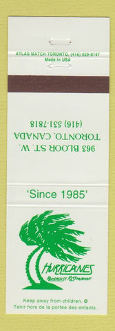 Matchbook Cover - Hurricanes Restaurant Toronto ON