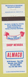 Matchbook Cover - Almaco Nevada IA Agricultural Equipment Lincoln Highway Days