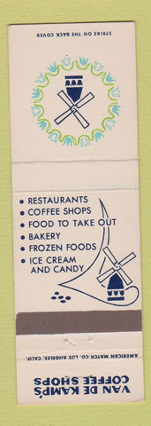 Matchbook Cover - Van De Kamp's Coffee Shops
