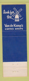 Matchbook Cover - Van De Kamp's Coffee Shops