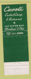 Matchbook Cover - Cavolia Restaurant Cleveland OH