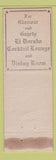Matchbook Cover - Commodore Perry HOTel Toledo OH WORN