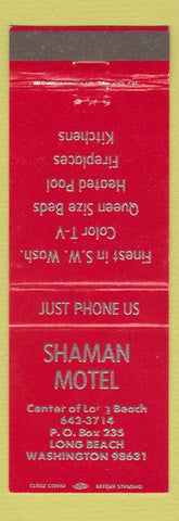 Matchbook Cover - Shaman Motel Long Beach WA