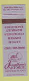 Matchbook Cover - Jonathan's Lakeside Restaurant Windsor CT