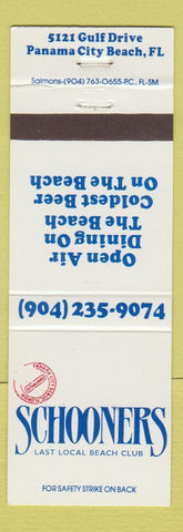 Matchbook Cover - Schooner's Beach Club Panama City Beach FL