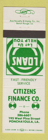 Matchbook Cover - Citizens Finance Ponchatoula LA