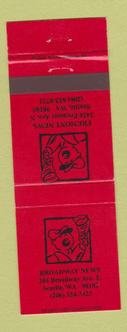 Matchbook Cover - Broadway News Seattle WA