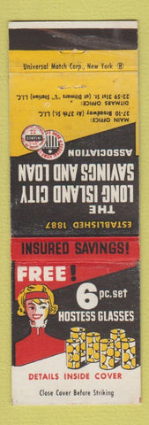 Matchbook Cover - Long Island Savings and Loan Long Island City LI NY
