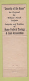 Matchbook Cover - Home Federal Savings Charleston SC