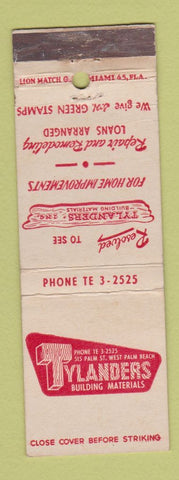 Matchbook Cover - Tylanders Building Materials West Palm Beach FL WEAR