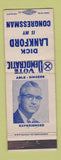 Matchbook Cover - Dick Lankford for Congress Election WEAR