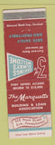 Matchbook Cover - Marquette Building and Loan Erie PA