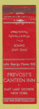 Matchbook Cover - Prevost's Canteen Inn East Lake George NY