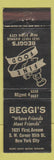 Matchbook Cover - Beggie's Restaurant New York City