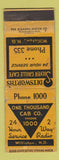 Matchbook Cover - One Thousand Cab Taxi Williston ND WEAR