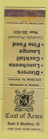 Matchbook Cover - Coat of Arms Woodbury CT restaurant