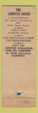 Matchbook Cover - The Lobster House Charlestown MA WORN