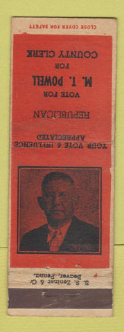 Matchbook Cover - MT Powell County Clerk Election WEAR