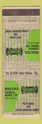 Matchbook Cover - Woolfork Chemical Works Fort Valley GA Pesticides