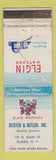 Matchbook Cover - Elgin Watches Deister Butler Elmira NY WEAR