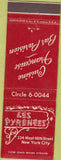 Matchbook Cover - Les Pyrenees New York City