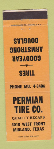 Matchbook Cover - Permian Tire Company Midland TX Goodyear Douglas