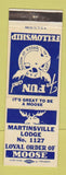 Matchbook Cover - Moose Lodge Martinsville IN