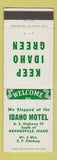 Matchbook Cover - Idaho Motel Grangeville ID