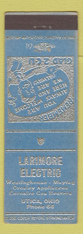 Matchbook Cover - Larimore Electric Utica OH