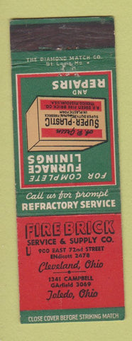 Matchbook Cover - Fire Brick Service Supply Cleveland Toledo OH