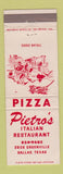 Matchbook Cover - Pietro's Pizza Italian Dallas TX