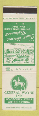 Matchbook Cover - General Wayne Inn Merion PA