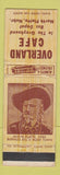 Matchbook Cover - Overland Cafe North Platte NE Buffalo Bill