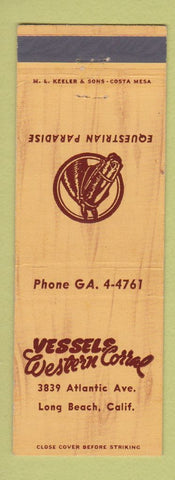 Matchbook Cover - Vessels Western Corral Long Beach CA