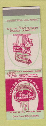 Matchbook Cover - Stonewall Jackson Motor Lodge Jackson MI