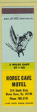 Matchbook Cover - Horse Cave Motel KY