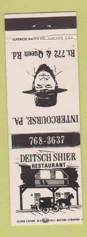Matchbook Cover - Deitsch Shier Restaurant Intercourse PA