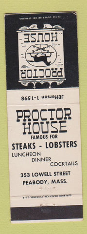 Matchbook Cover - Proctor House Peabody MA