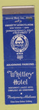 Matchbook Cover - Whitley Hotel Montgomery AL WEAR