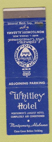 Matchbook Cover - Whitley Hotel Montgomery AL WEAR