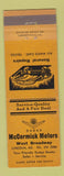 Matchbook Cover - McCormick Motors Dodge Lincoln ME