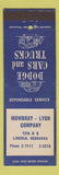 Matchbook Cover - Mowbray Lyon Dodge Cars Trucks Lincoln NE