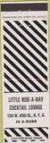 Matchbook Cover - Little Hide A Way New York City