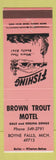 Matchbook Cover - Brown Trout Motel Boyne Falls MI