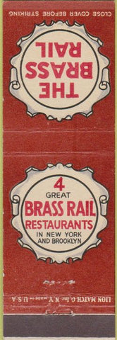 Matchbook Cover - Brass Rail Restaurants New York City